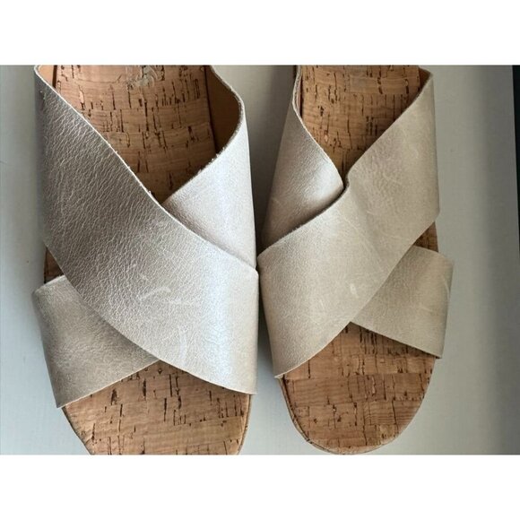 Korks by Kork Ease Joly Sandals Cross Strap Slip On Beige Bone Q38402 Womens 10M - Picture 4 of 8